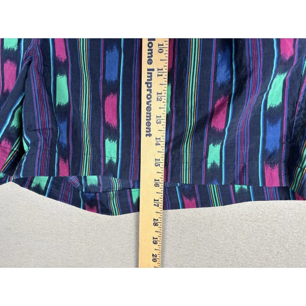 Pacific Scene Swim Trunks Mens Large Blue Multicolor Nylon Mesh Lined Drawstring